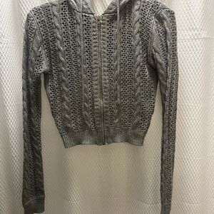 Cider Gray Cable Knit Sweater